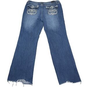 Earl Jean Jeans Womens 14 AVG Blue Bootcut Rhinestone Embroidered Y2K Stretch